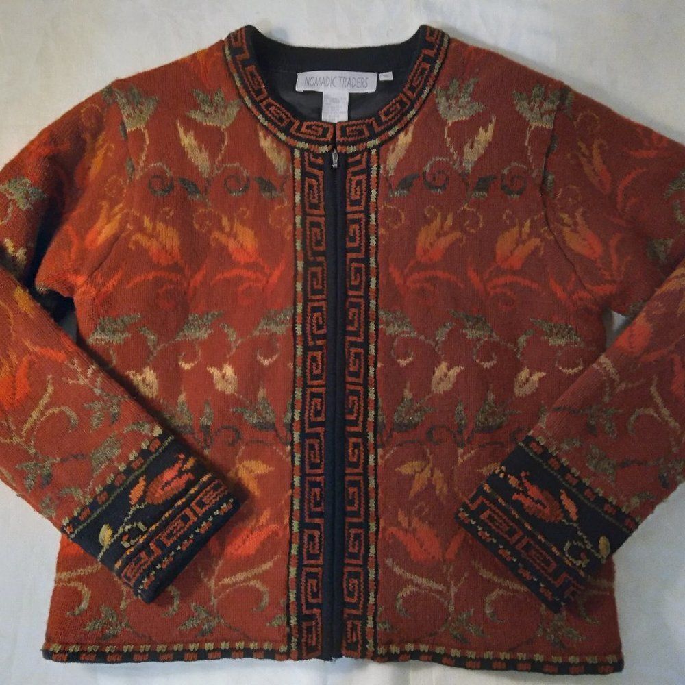 VTG Nomadic Traders Wool Floral Pattern Sweater